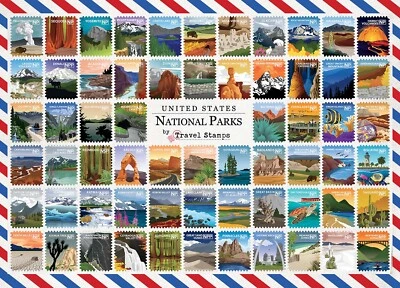 MasterPieces National Parks - Travel Stamps 1000 Piece Jigsaw Puzzle