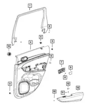 Genuine Mopar Rear Door Trim - Armrest 6gf67hl1aa 6GF67HL1AA