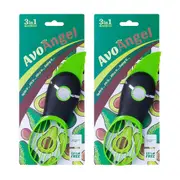 2x Avo Angel ABS Split & Slice Tool Dishwasher Safe BPA Free Avocado Peeler GRN