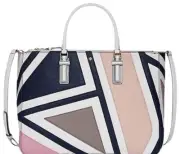 New Tory Burch Robinson Fret Patchwork Saffiano Leather Bag