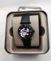 Fossil Lyric Three Hand Watch Leopard Rawr Black Leather Watch ES4710 NWT