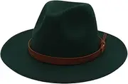 [Faringoto] Fedora Hat Women's Wool Felt Vintage Church Women's Hat Unisex Wide Brim