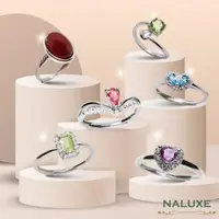 在飛比找森森購物網優惠-【Naluxe】水晶寶石設計款活動圍戒指12款(情人節、碧璽