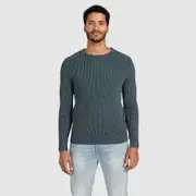 GUESS Blue Olex Knitted Sweater Size: XL, Cotton