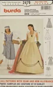 Burda Sewing Pattern Historical Reenactment Dress Costume Misses W Plus Size New