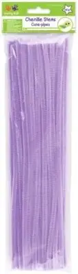 Krafty Kids Chenille Stems (40 Pack), 6mm by 12", Lilac