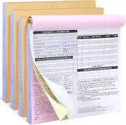 Perkoop 200 Sets Auto Repair Order Forms 3 Part Carbonless Forms with White