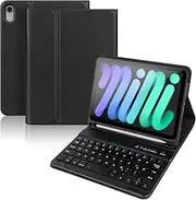 KTOITION Keyboard Case for iPad mini A17 Pro (Min 7th Generation) 2024 / Mini 6th Generation 2021, Wireless Keyboard with Protective Case for iPad mini (A17 Pro 2024, 7th Generation) 8.3 inch (Black)