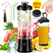 240W Portable Juicer Cup USB Blender 600ml Travel Smoothies Fruit Mixer Machine
