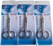 Dhanishka Bell Imported Combo Nail Nostril and Cuticle Scissor Pack of 3 Scissors (Set of 3, Silver)