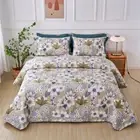 Bedspread Coverlet Set Double/Queen/King Bed Patchwork Quilted 100% Cotton Lily