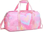 Children's Travel Bag Weekend Bag Sauna Bag Training Bag Swimming Bag Duffle Bag Sports Bag with Shoe Compartment