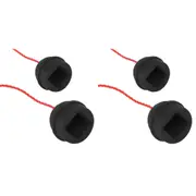 4pc Formula Sports Rubber Billiard Chalk Holder Storage w/ Rope Accessory Black