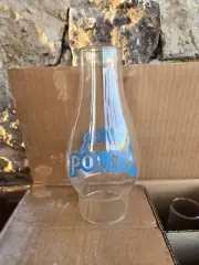 Macbeth Pyrex Glass Chimney w/ POLAR Advertising Vintage NOS Unused 24 Available