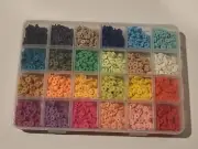 Clay Beads for Bracelet Making 24 Colors Flat Round Polymer Clay Beads