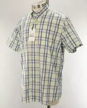 BARBOUR Aqua Yellow Tattersall LONGSTONE Short Sleeve Cotton Shirt XXL NWT