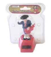 Solar Powered Moving Matador Decor Figure Blue / Red Size 4.5x2"