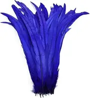 JMYLCTBD 50Pcs/Lot Colored Rooster Feathers Fly Tying Materials Indian Headdress Pheasant Chicken Feather 2 Royal Blue 30-35cm 12-14inch-17||25-30cm