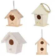 Wooden Bird House for Outside Small Bird Nesting Box with Entrance & Perch