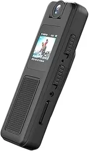 1080P Body Camera with O and Video Recording Able Body Cam Webcam 180° Rotatable Lens Ir Night Vision with Magn Back Clip for Law Enfor Ent Very Personal Traveling Black