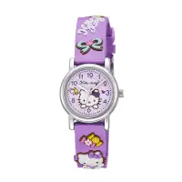 在飛比找momo購物網優惠-【HELLO KITTY】凱蒂貓生動迷人立體圖案手錶(紫 K