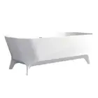 HAMPTON1600*800*600mm Cast Stone Solid Surface Bath Tub Matte White Freestanding