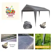 10x20 Feet Carport Replacement Top Canopy Cover with Fabric Pole Skirts and A...