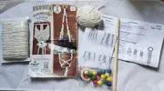 Needle creation Macrame KIT The art of creative knotting opened