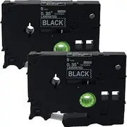 NEOUZA 2Pk Compatible for Brother P-Touch Laminated Tze Tz Label Tape Cartridge 9Mm X 8M (Tze-325 White On Black)