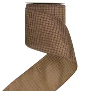 4" Glitter Mesh Net Wired Ribbon Brown Square Mesh Ribbon Bronze Wire Ribbon ...