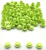 Lego 100 New Yellowish Green Plates Round 1 x 1 Parts