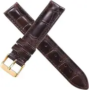 [BeiCheng] CAREG Watch Strap Brown With Rose Gold Clasp Watchband 14mm 18mm 20mm Compatible With DW Daniel Wellington Watch Band Durable (Color : Brown(tex)-Gold, Size : 22mm)