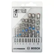 Bosch Percussion Masonry Long Life Metal Drill Bit Set 8 Piece