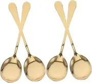 LAPYAPPE Set of 4 Large Stainless Steel Serving Spoons Metal Utensils for Hotels Catering Events