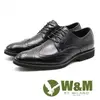 W&M (男)壓紋紳士綁帶皮鞋－黑(另有咖)