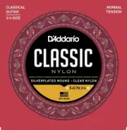 D’Addario EJ27N 3/4 Size Classical Guitar Clear Nylon Strings 3/4 scale guitar