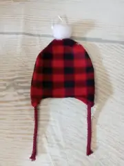 NEW! Toboggan Hat Christmas ORNAMENT Buffalo Plaid Ski Chalet Snow Sled Winter