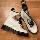 New Dr Marten White 1460 White Lace Up Combat Boot Size 5
