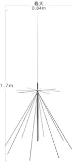 The first wave industrial diamond D1300AM AM radio reception corresponding super Discone antenna [25 ~ 1300MHz receive + medium wave (AM) ・ 50/144/430/904/1200 can be sent]