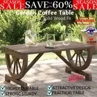 Garden Coffee Table Side Table Outdoor Furniture Patio Solid Wood Wagon Wheel