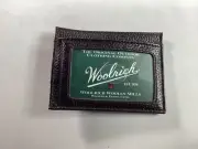 Mens Woolrich Black And Brown Leather Cambridge Front Pocket Wallet NEW