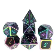 Seven Seas Pirates Dragon Scale Dice Set with Hexagon Display Box Rainbow Metal