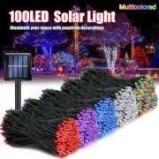 100 LED Solar Powered String Fairy Tree Light Outdoor Wedding Party Xmas Hallowe