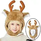Clearstone Cosplay Christmas Headgear Fluffy Reindeer Reindeer Hat Mocha Unisex