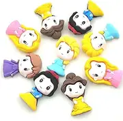 YOOGCORETT 12pcs Mixed Cute Princesses Resin Charms Flat Back for Hair Bow Accessories DIY Crafts Home Decoration Scrapbooking Embellishments Jewelry Making Supplies 30 x 20mm, Resin