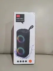 207E Bluetooth Wireless Portable Splashproof Speaker FM Radio, Black