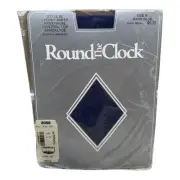 1988 Round The Clock Lycra Sheer Control Top Pantyhose Dark Blue Size B
