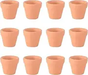 12PCS Mini Clay Pots, 1. 2 Terracotta Pot Clay Ceramic Pottery Planter, Cactus Flower Cotta Pots, Succulents Nursery Pots, with Drainage Hole, for Indoor/Outdoor Plants, Crafts