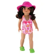 Sophia's 18" Doll Floral Swimsuit and Hot Pink Sunhat Combo