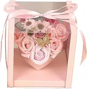 Zerodeko Luxury Rose Flower Soap Present Box Bath Set Women's Present Elegant Decorative Present